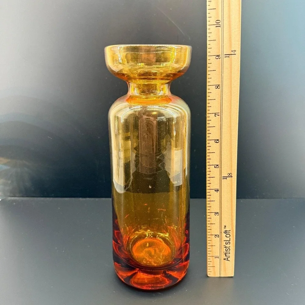 Vintage Blenko 712L Candleholder Wheat John Nickerson 9.5